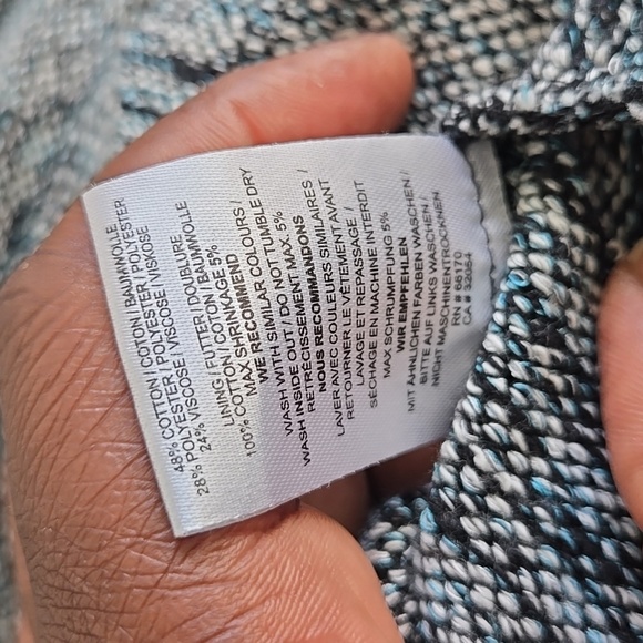 Ganni Anthropologie Pinnacle Tweed Knit Ruffle Mock Neck Fit and Flare Dress LP - Picture 10 of 11